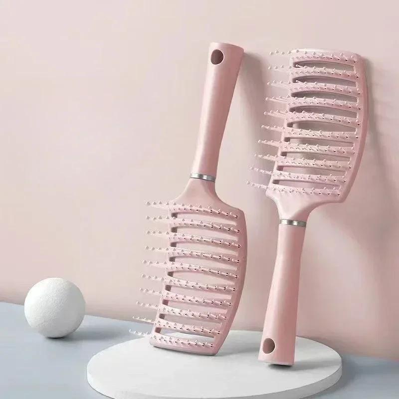 Brosse à cheveux démêlante, peigne de Massage du cuir chevelu creux, peigne à dents larges, brosse d