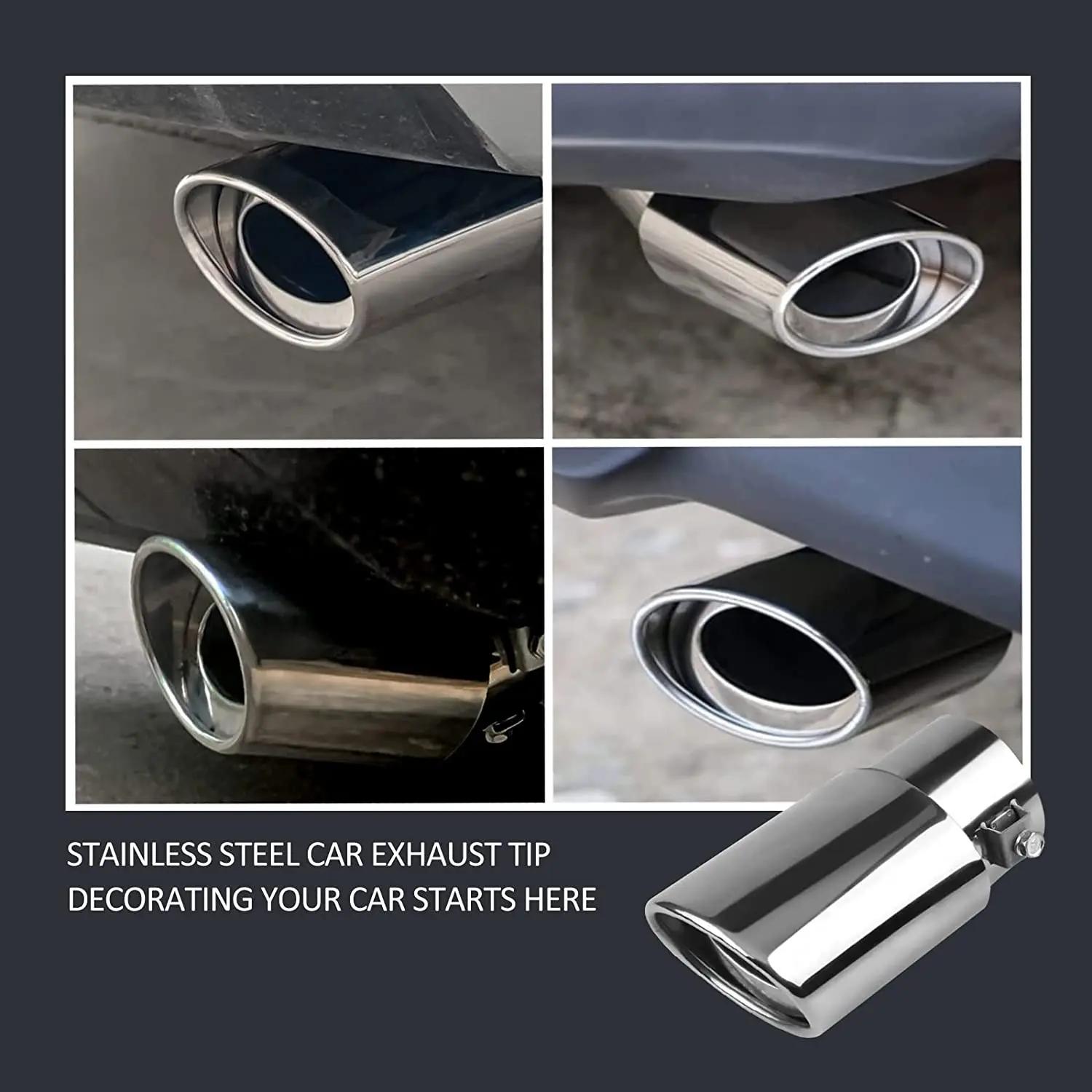 Embout de silencieux d'échappement universel pour voiture, tuyau en acier inoxydable, garniture chro