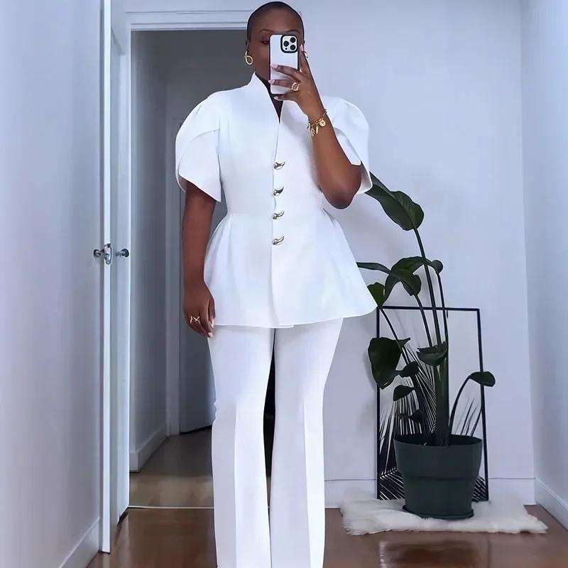 Ensemble deux pièces Vintage élégant pour femmes, ensemble assorti pour bureau, simple boutonnage, m