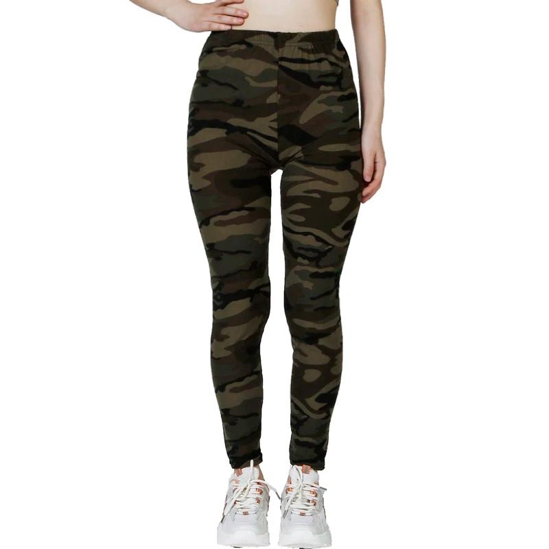 Leggings de Camouflage gris vert serré décontracté pour femmes, pantalon crayon à neuf points, sport