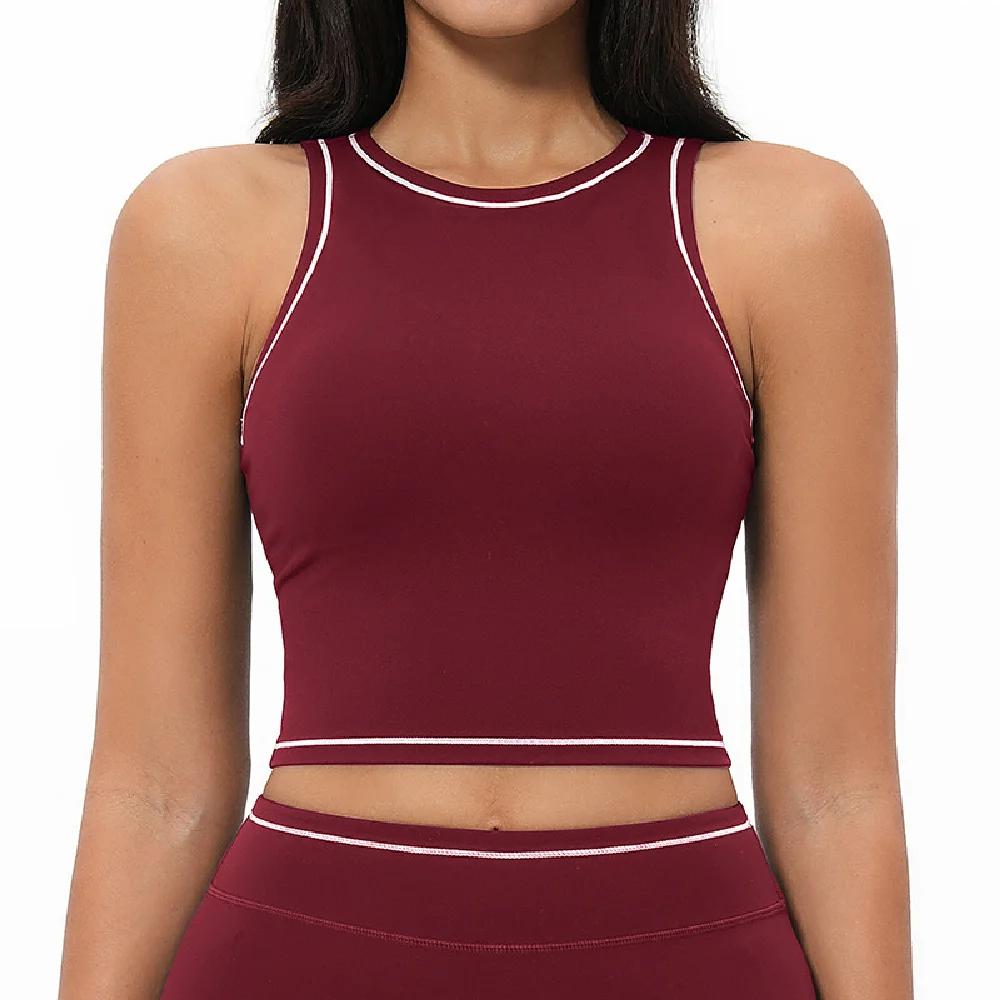 Soutien-gorge de yoga pour femmes, sous-vêtements de sport bicolores, gilet de fitness push-up, sout