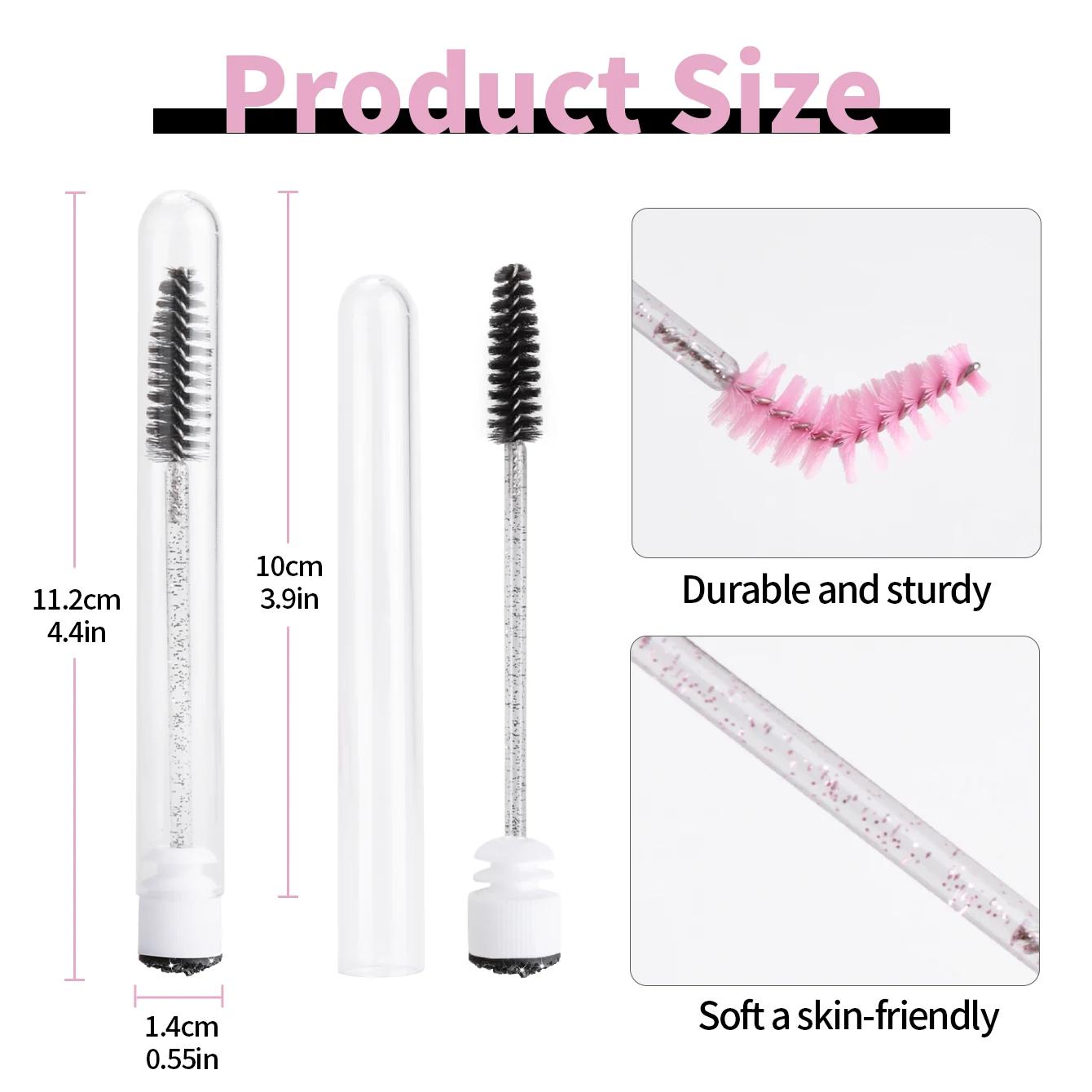 Brosses à cils de poulet réutilisables, tubes de brosse à cils, baguettes de mascara, Végétde cils a