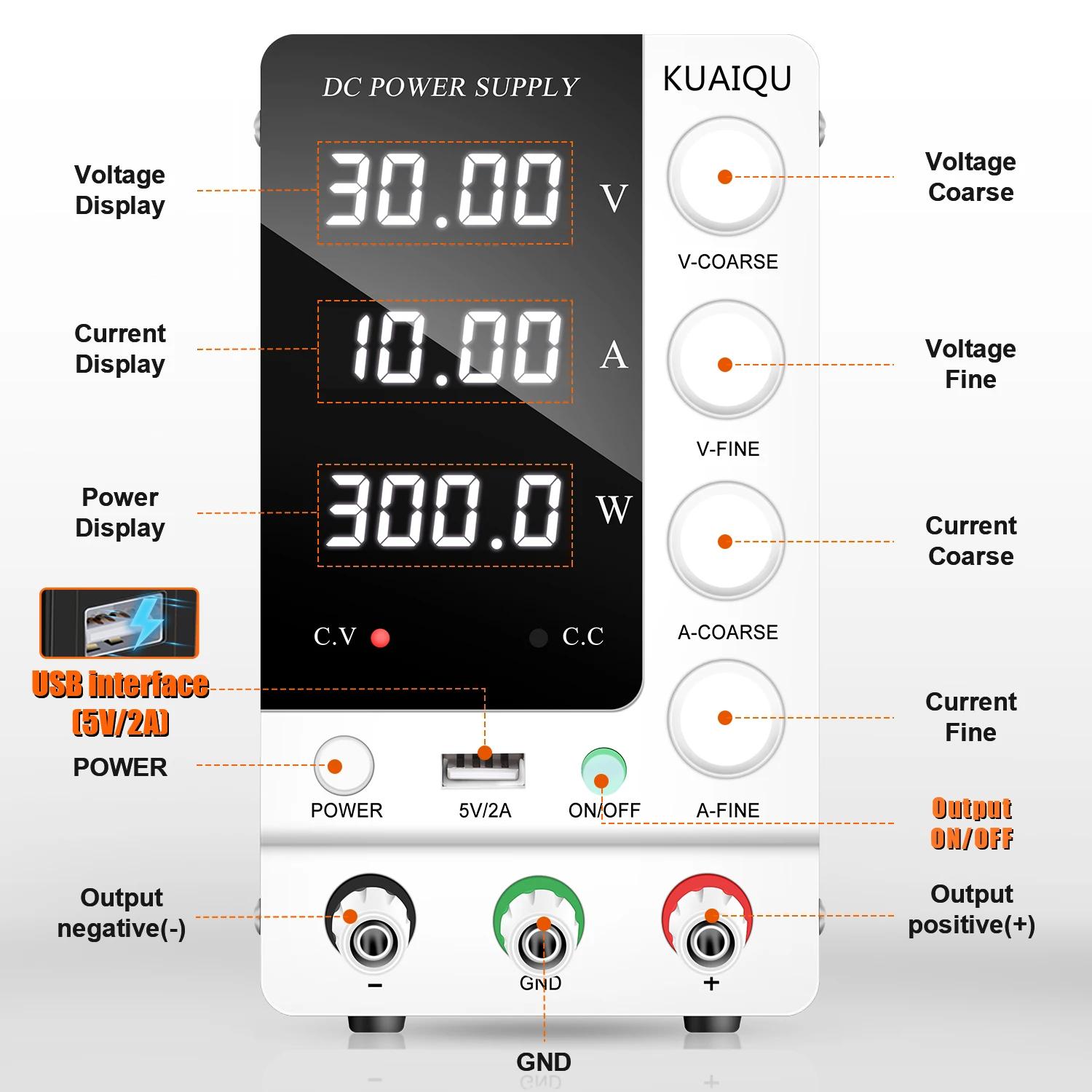 KUAIQU SPS-C3010 alimentation cc réglable 30V 10A 6A régulateur de tension marche/arrêt courant prér