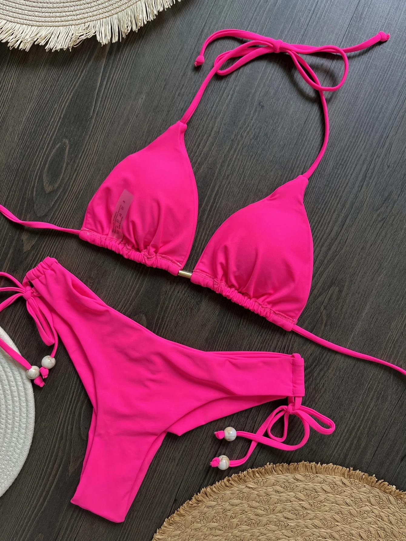 2025 nouveau Triangle Sexy maillot de bain pour femmes Bikinis brésiliens licou maillots de bain Pus