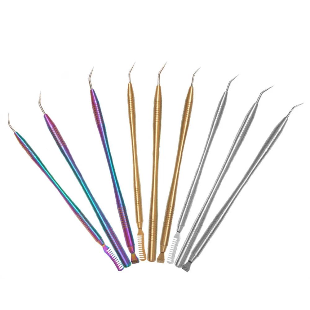 Kit de recourbe-cils, bâton de permanente, applicateur cosmétique en acier inoxydable, peigne, outil