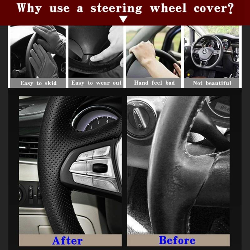 Juste de volant en similicuir noir pour Hyundai Veloster, accessoires de voiture bricolage, 2019-202