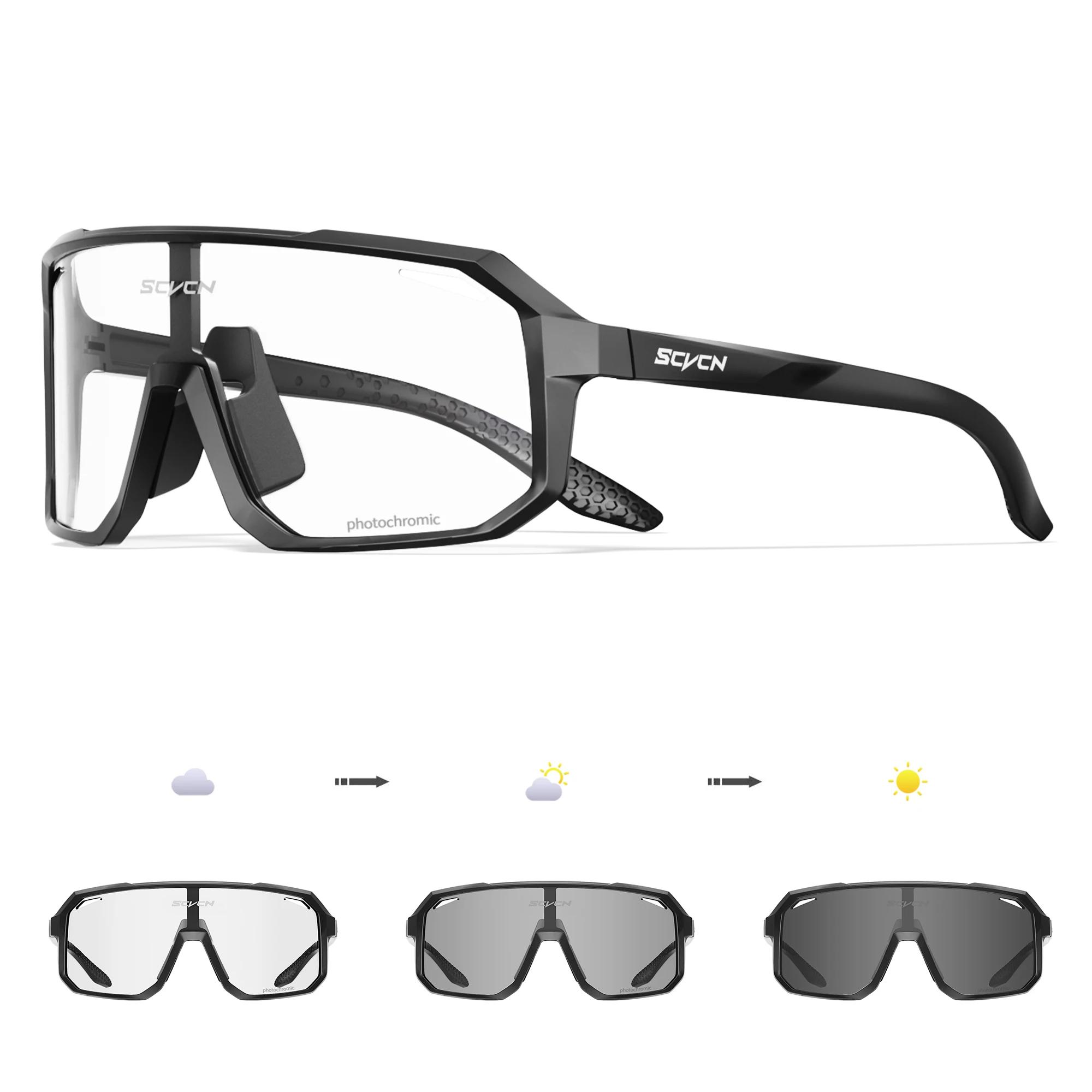 SCVCN photochromique hommes lunettes de cyclisme lunettes de soleil UV400 lunettes Sports de plein a