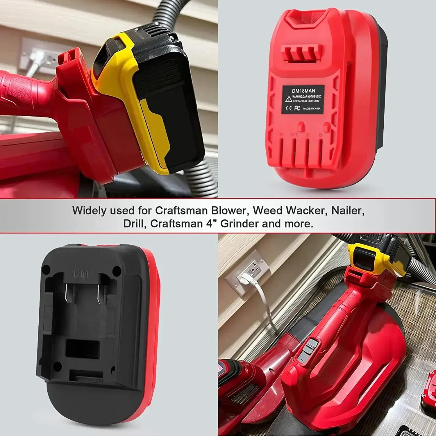 Adaptateur de batterie pour outils d'artisan 20V pour DeWalt 20V et pour batterie Li-on Milwaukee 18