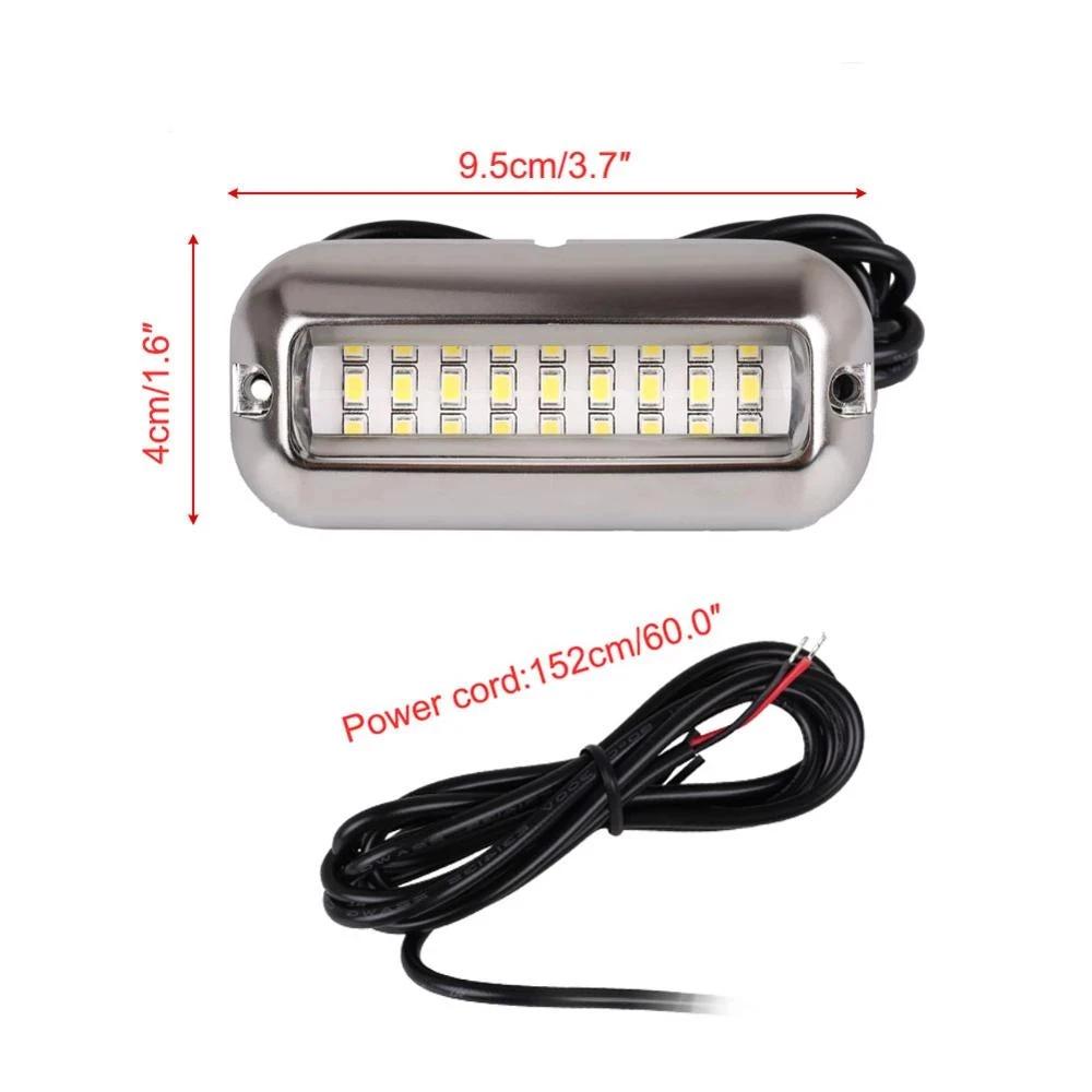 2 pièces 27LED bleu/blanc/rouge lumières étanches en acier inoxydable ponton sous-marin pour arrière