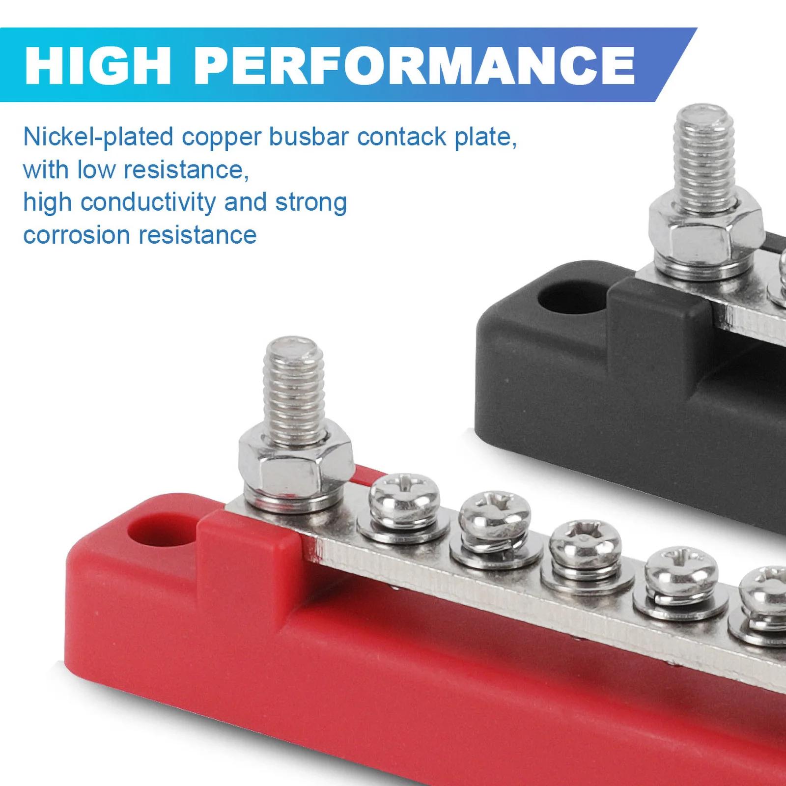 Barre omnibus M6 12V, bloc de Distribution d'énergie 1/4 pouces, bornier électrique 150A, barre omni