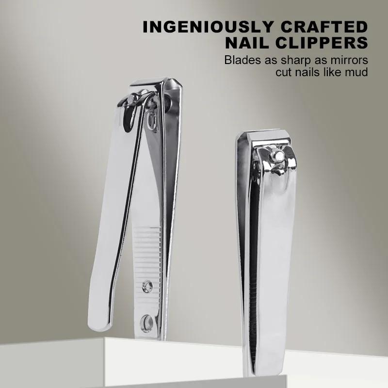 Coupe-ongles professionnel en métal, coupe-ongles avec lime à ongles, outils de manucure tranchants 