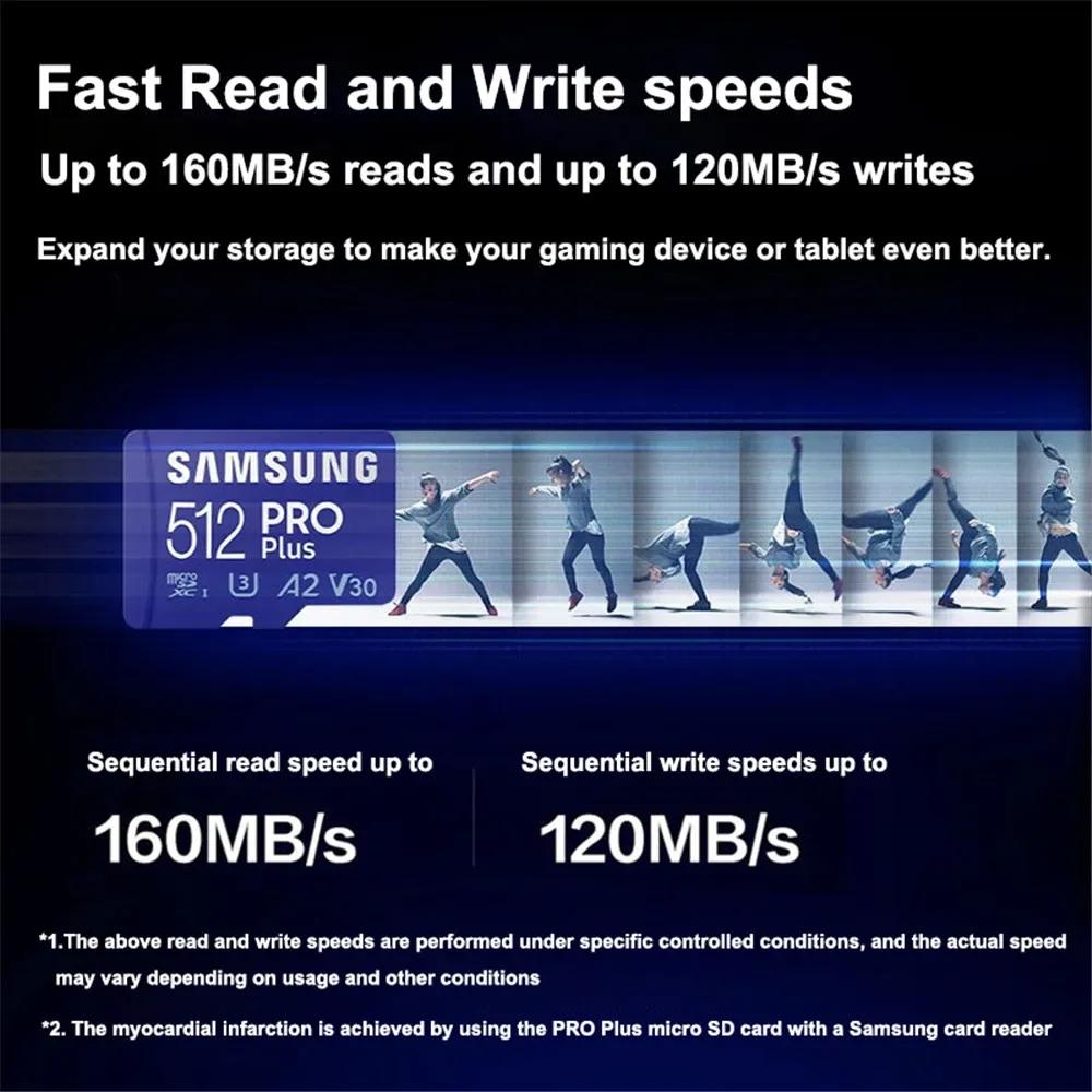SAMSUNG carte Micro SD PRO Plus cartes mémoire d'origine 512GB 256GB 128GB pour Nintendo Switch Stea