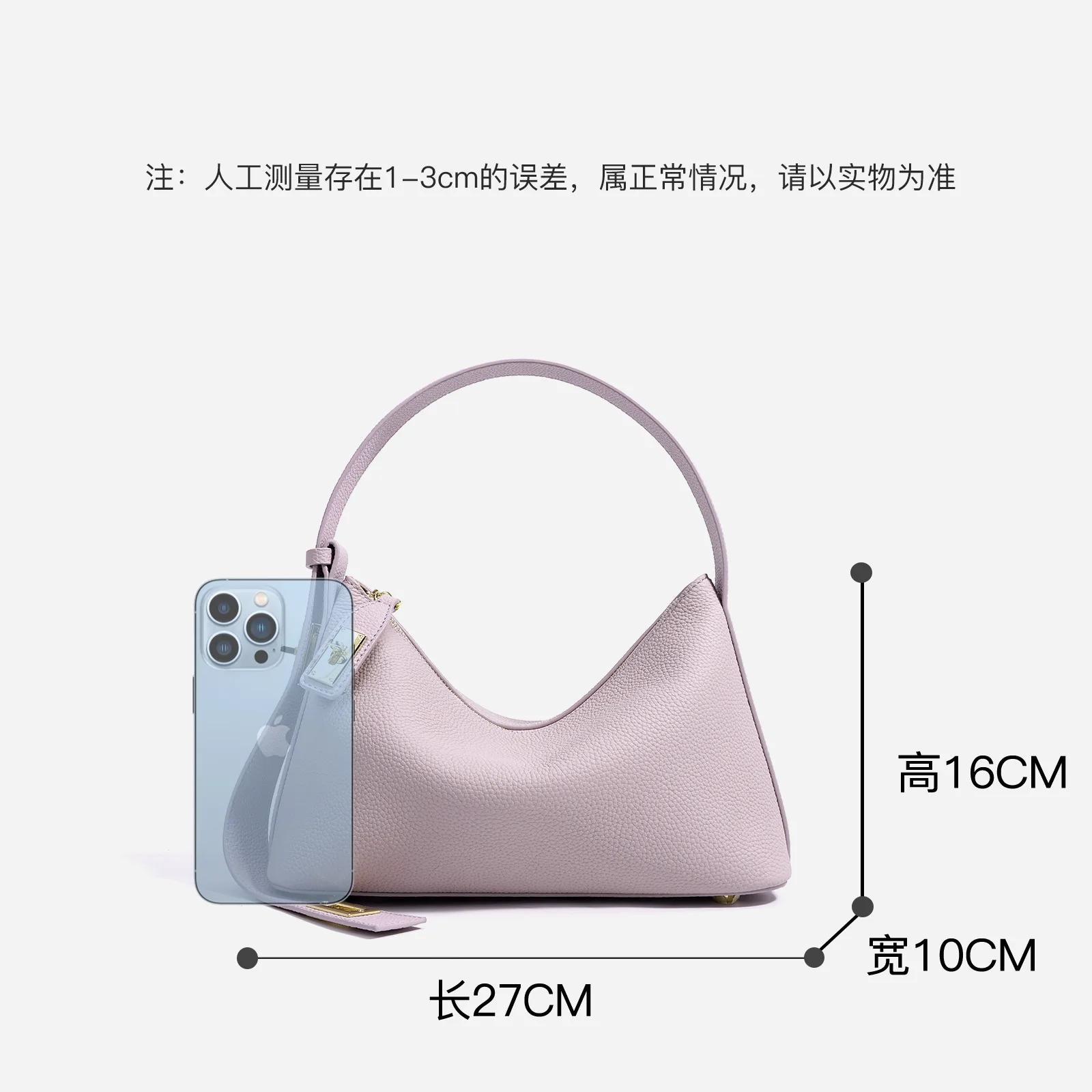 Sac à main en cuir véritable pour femmes, couleur unie, à la mode, assorti avec tout, décontracté, p