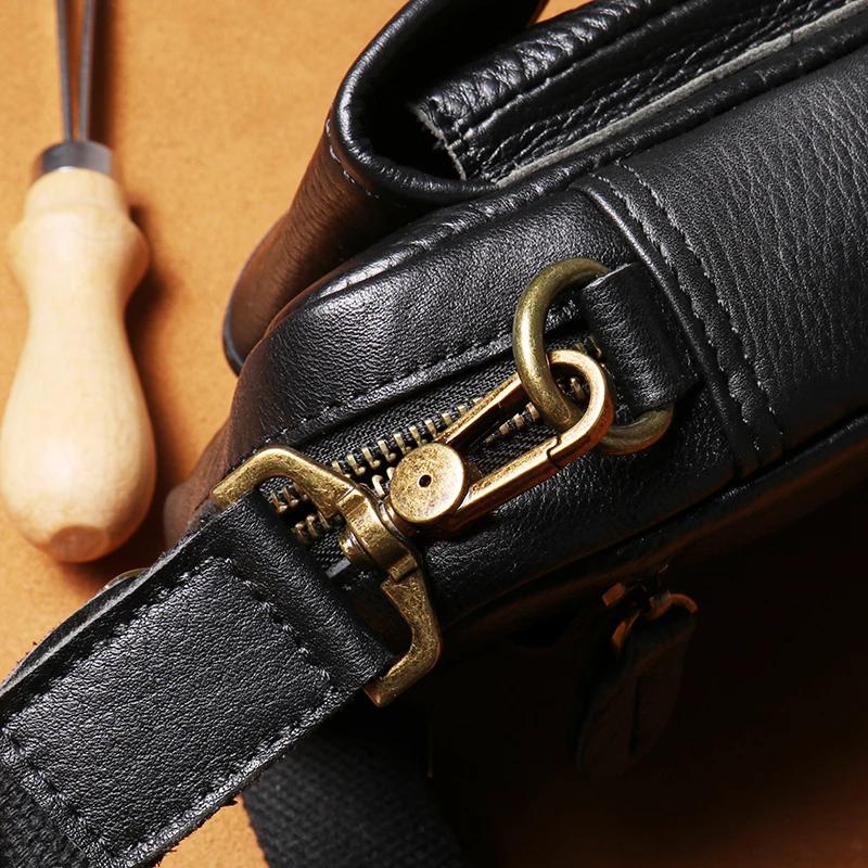 GURO-Sac à bandoulière en cuir véritable pour homme, cuir de vachette couche supérieure, sac pour té