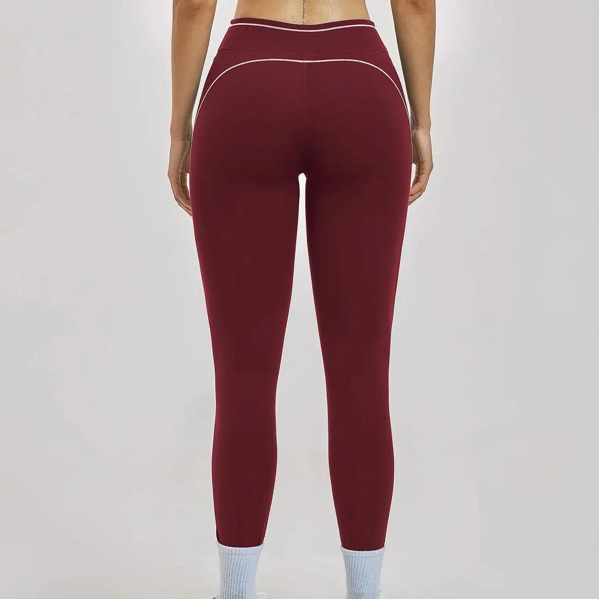 Leggings de yoga Ningyu pour femmes, pantalons de yoga bicolores, leggings de sport taille haute, co