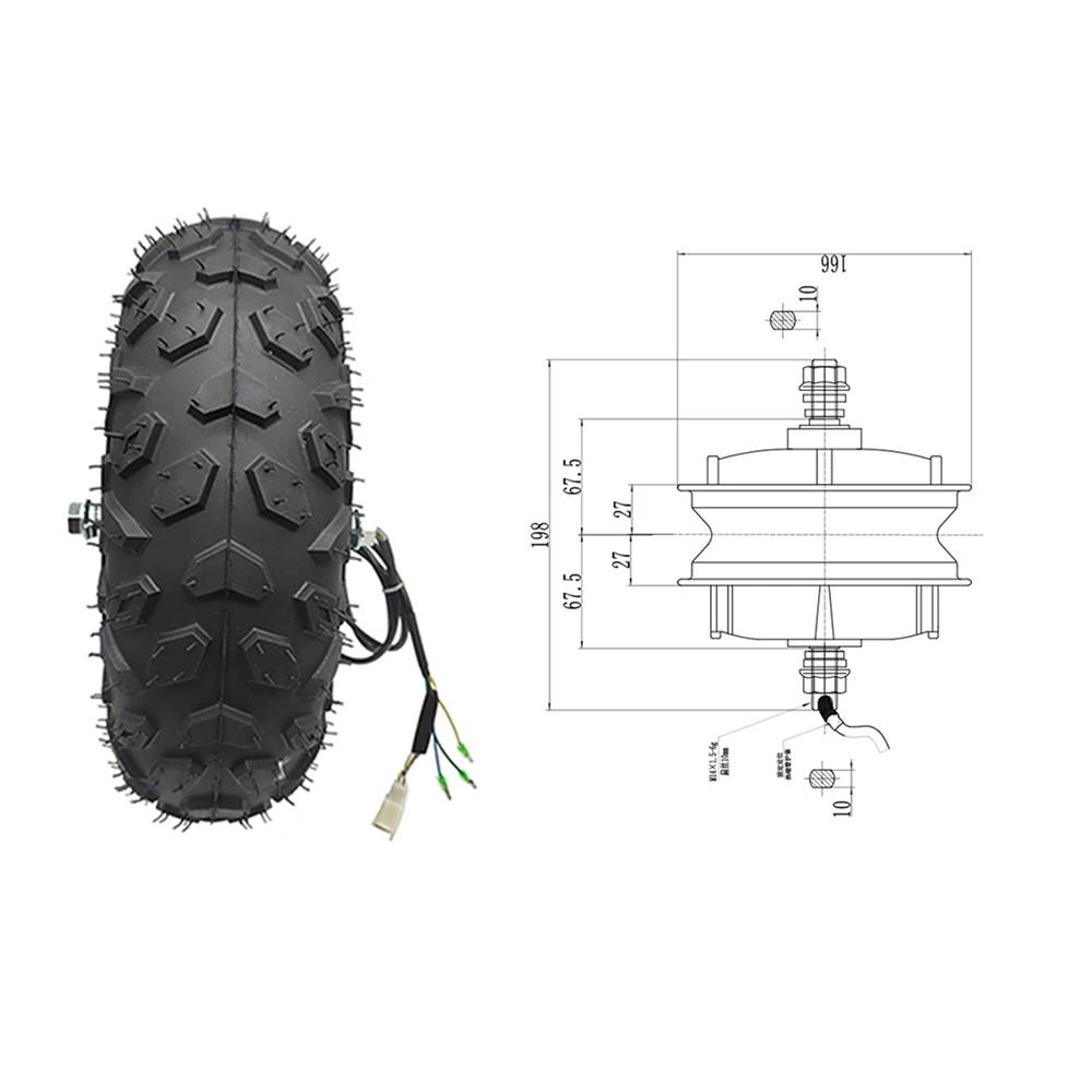 Kit de moteur électrique sans balais pour brouette de 24v 36v 48v 350w 500w, pneus tout-terrain de 1