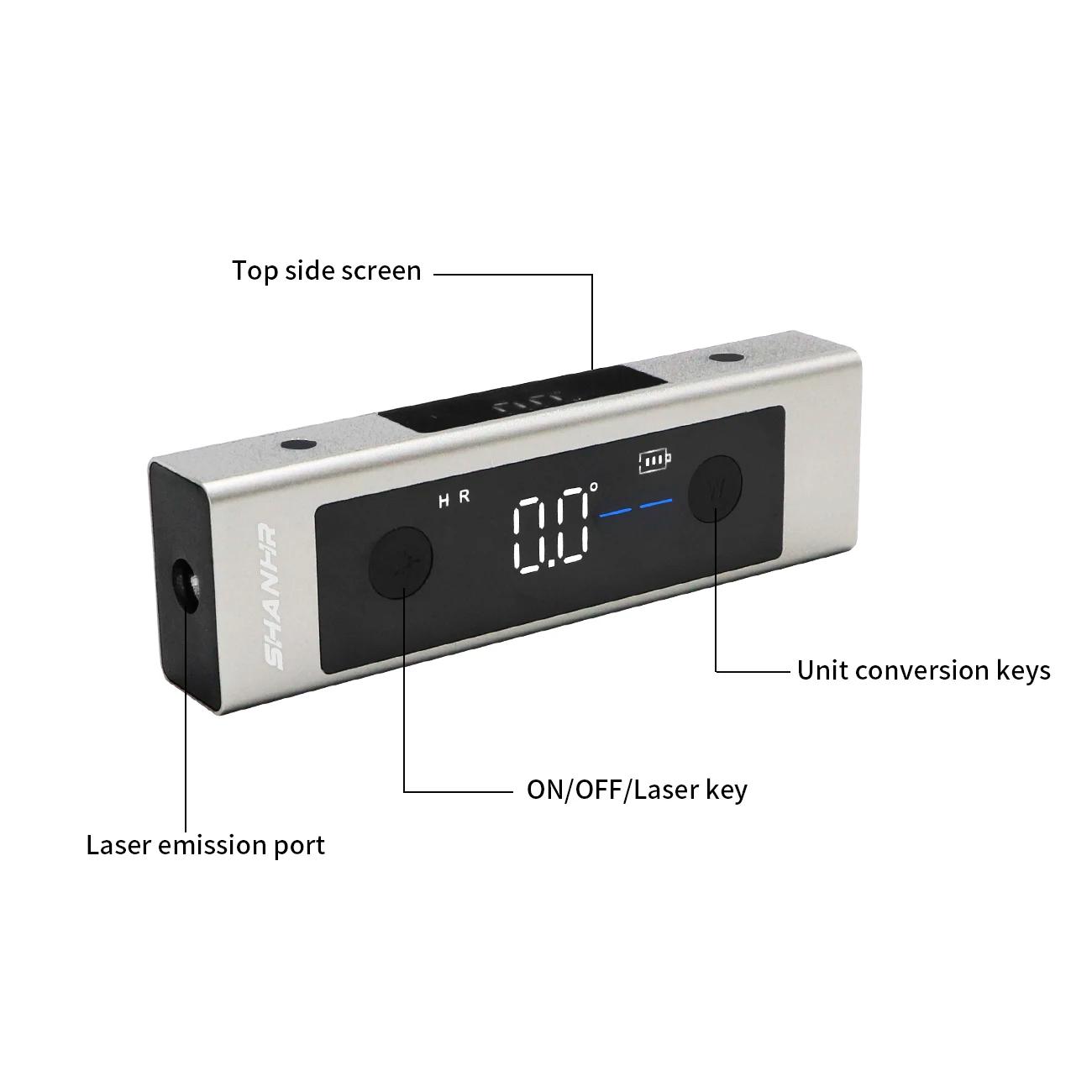 Niveau laser 2 en 1 SHANHR, règle de niveau laser de type C, règle d'angle à double laser, rapporteu