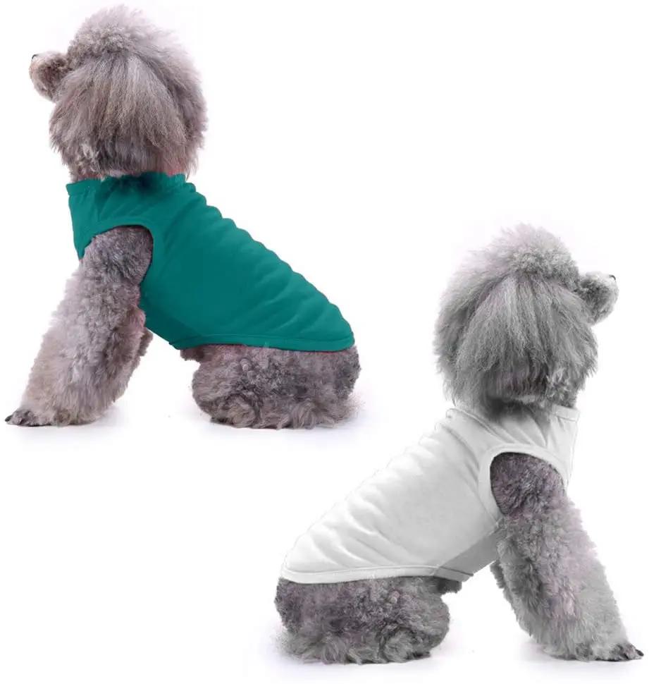 XS-3XL chien vierge t-shirt été coton chien gilet chemise pour petits moyens grands chiens Yorkie Pi
