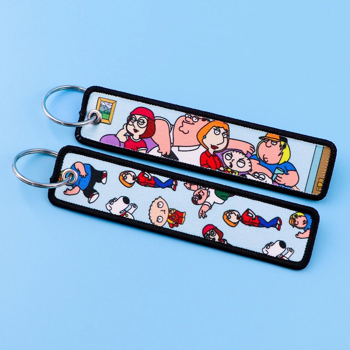 Personnages mignons Jet Tag nouvelle étiquette de clé de broderie porte-clés pour motos voitures sac