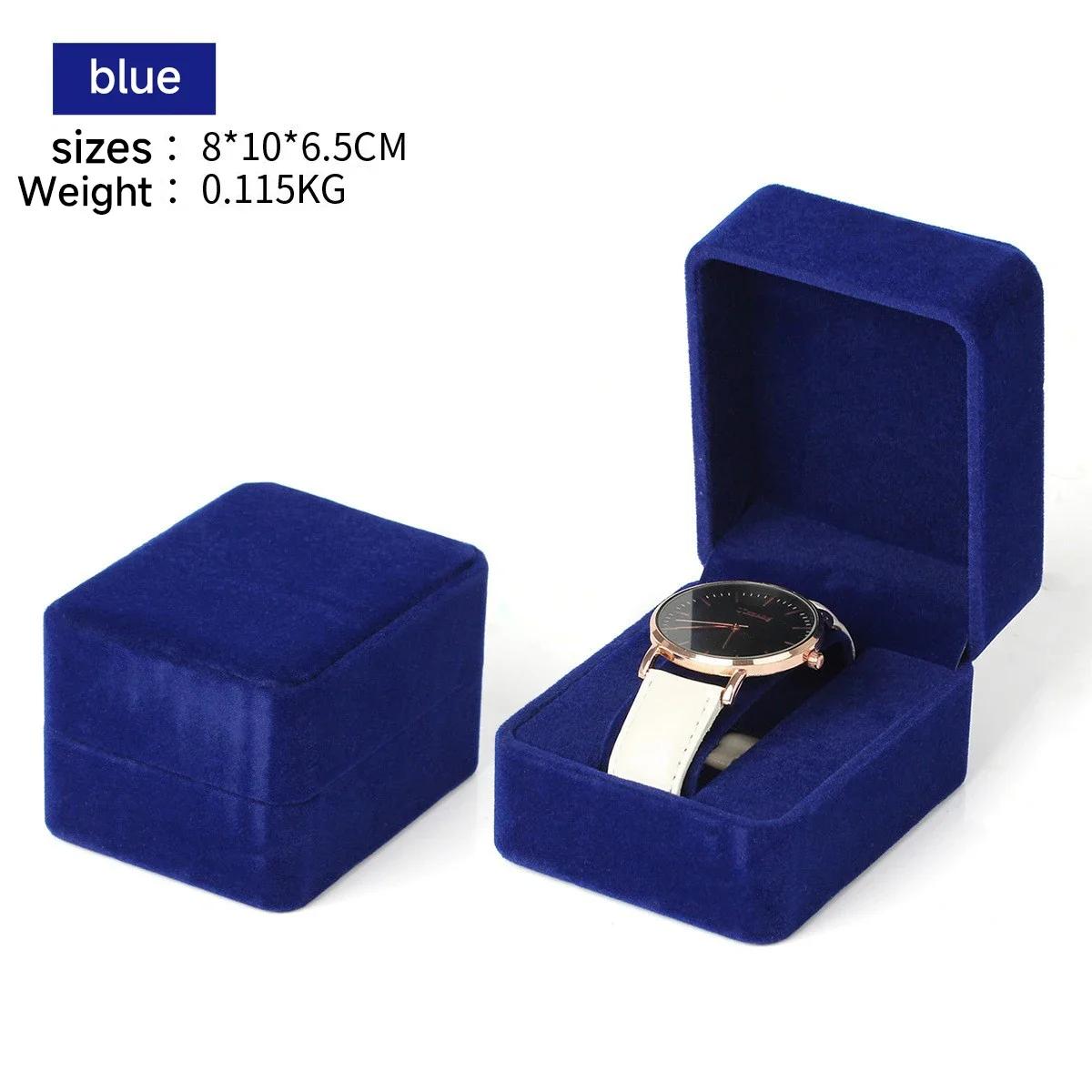 Boîte de montre mode velours coin rond Smartwatch horloge mallette de rangement bijoux accessoires a