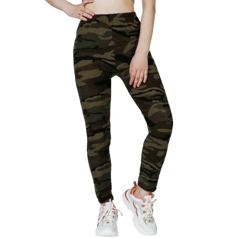 Leggings de Camouflage gris vert serré décontracté pour femmes, pantalon crayon à neuf points, sport