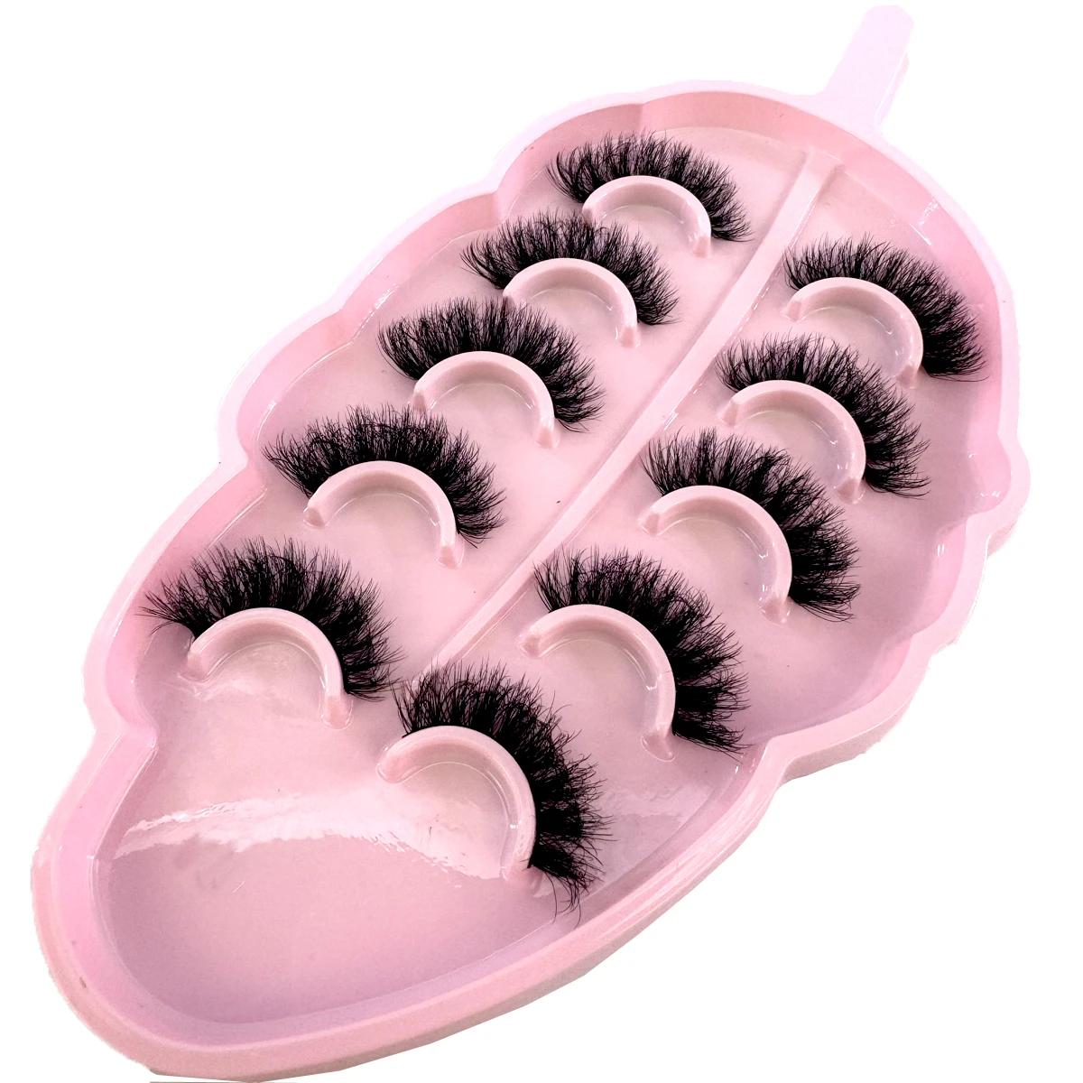 5 paires de cils en vison faux cils naturels/épais longs cils doux moelleux vaporeux 3D cils Extensi