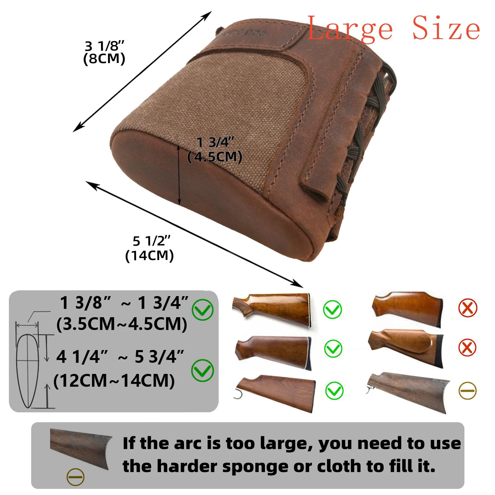 Extension de crosse de pistolet en cuir véritable, coussinet de recul à enfiler, coussinet de recul 