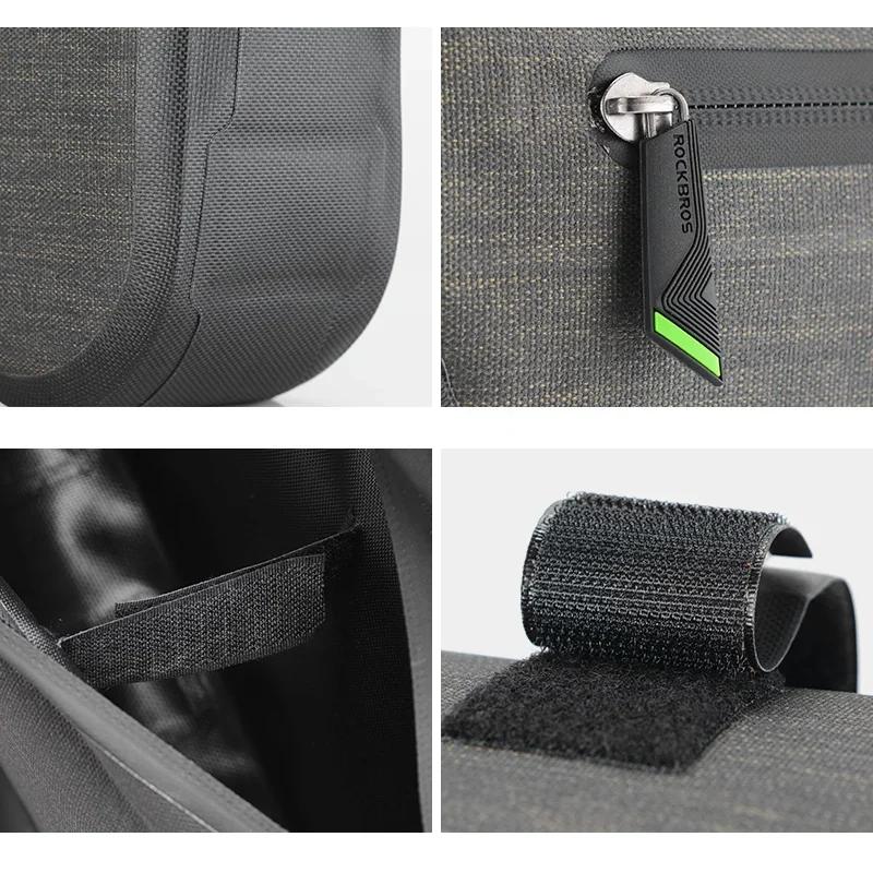 ROCKBROS-sac triangulaire de vélo portable, grande capacité, étanche à la pluie, sacoche de cyclisme
