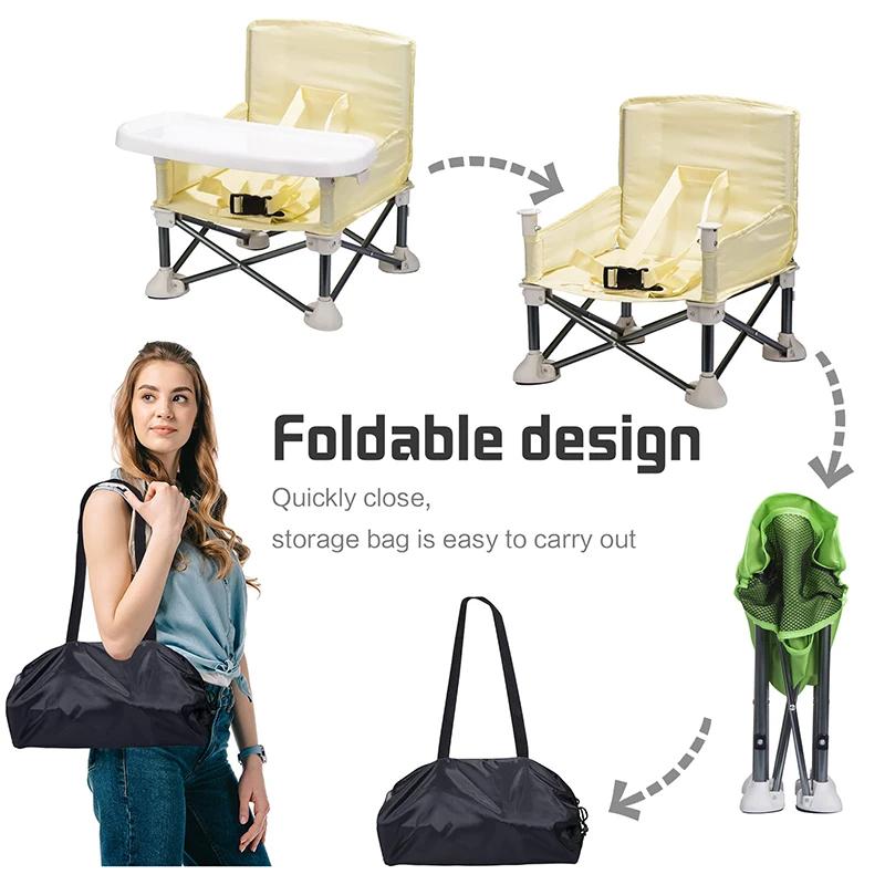 Chaise de salle à manger Portable pliable pour bébé, avec plaque, ceinture de sécurité, chaise de pl