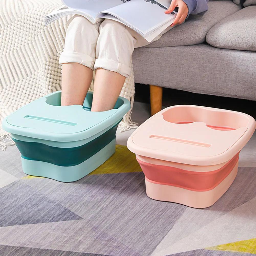 Bain de pieds portable pour massage, facile à prendre, baignoire de trempage des pieds, bassin plian