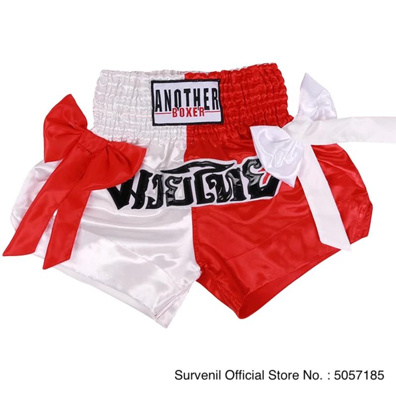 Muay Thai Shorts Bow ruban Cage combat Kickboxing pantalon hommes femmes enfants garçon fille broder