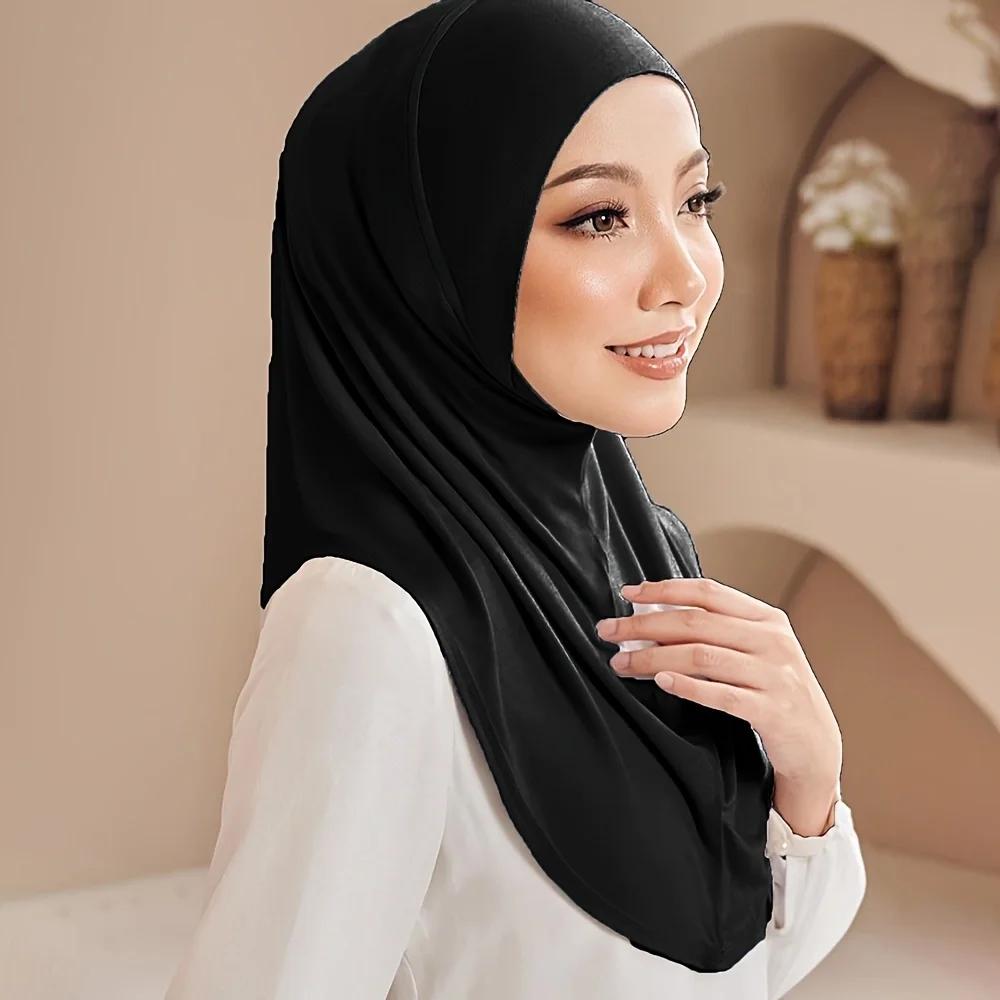 Nouveau instantané prêt à porter Hijab femmes musulmanes extensible sport Jersey Hijab foulards mala