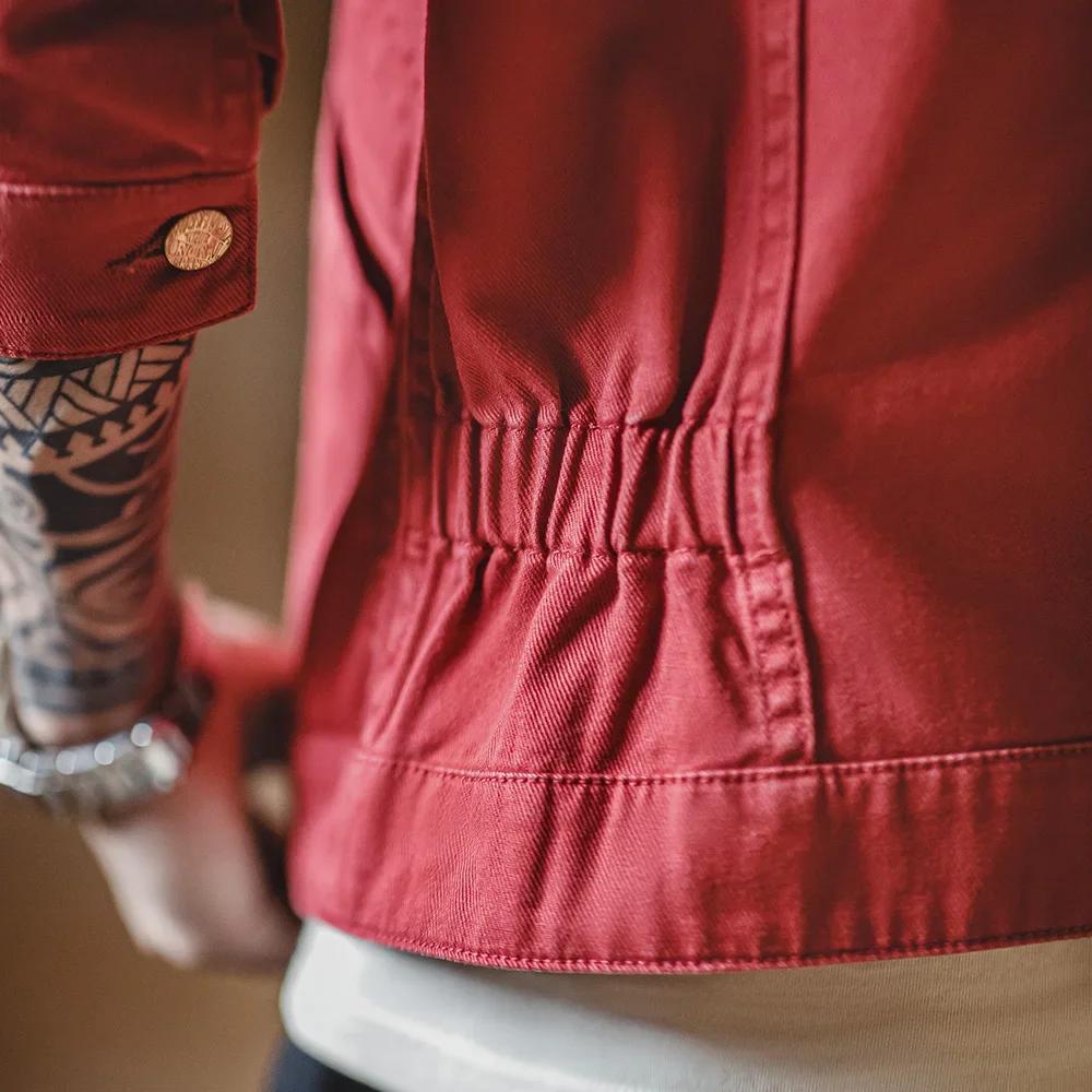 Maden nouvelle veste Vintage brodée 12MJZ lettre robuste rouge coupe ajustée toile revers manteau ho