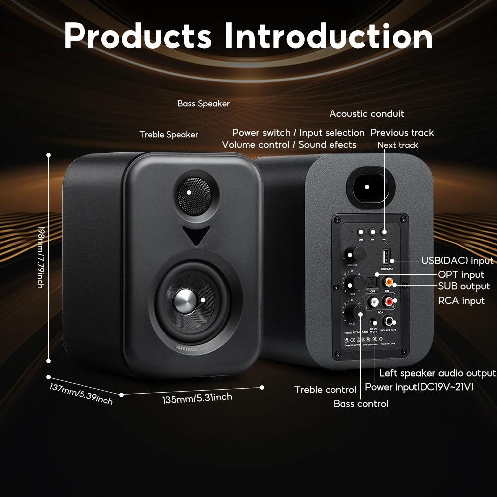 AIYIMA mise à niveau S400 bibliothèque Audio haut-parleurs actifs moniteur de Studio 3 pouces Blueto