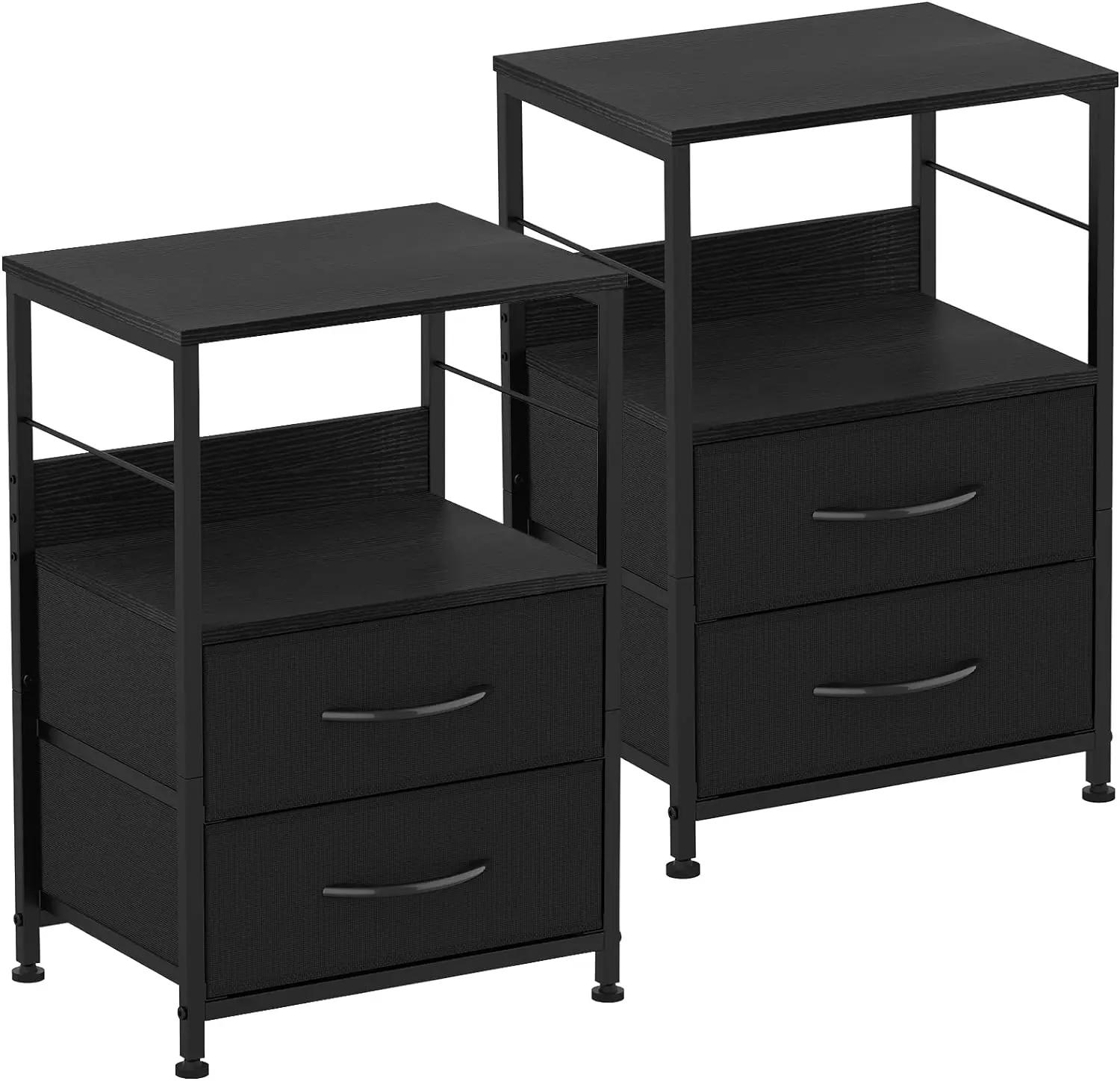 Table de oral et avec Étagère de Rangement pour Chambre à Coucher, Ensemble de 2 Tables de oral et