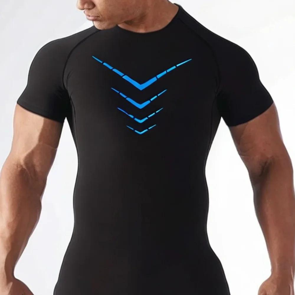 T-Shirt à manches courtes pour hommes, vêtements de course, d'entraînement, de sport, respirant, hau