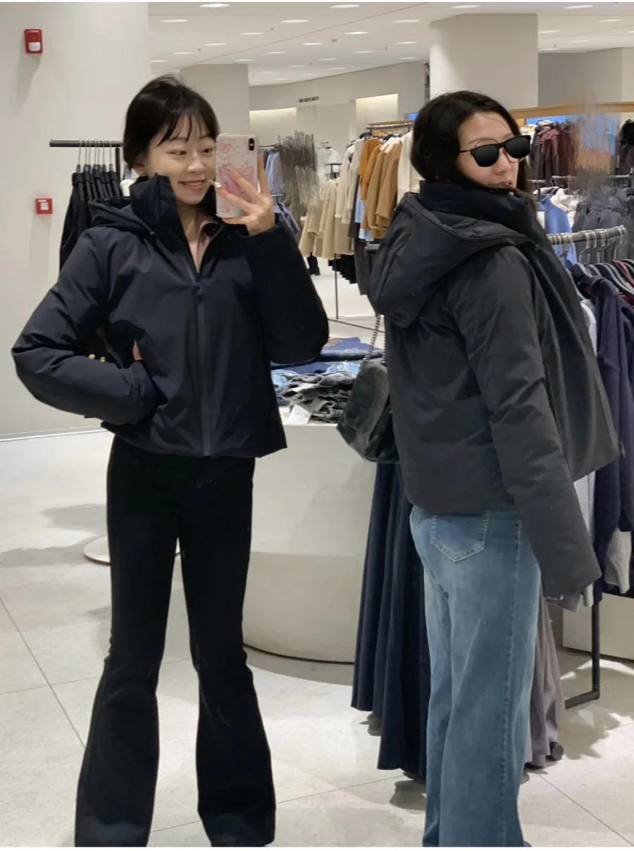 ETJ 2025 automne/hiver nouveau femmes court imitation vent imperméable à capuche épais chaud coton v