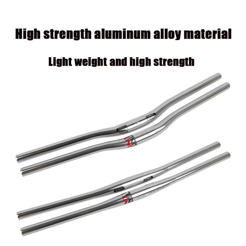 UNO-Guidon plat et courbé pour vélo, couleur argent, pour VTT, dimensions 31.8mm, 640mm, 680mm, 720m