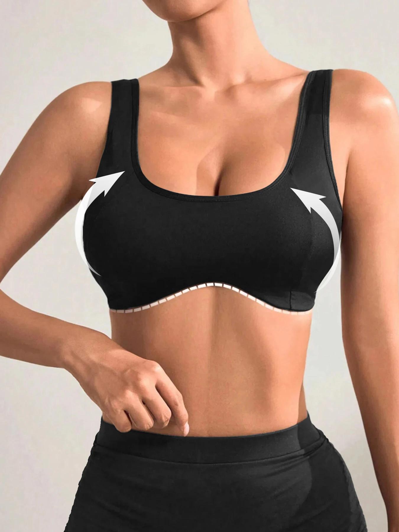 Combinaison de fitness à col en U, combinaison de yoga brossée double face nue, soutien-gorge de spo