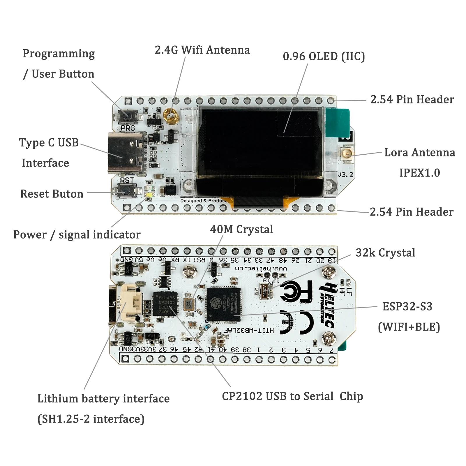 Heltec LoRa32 V3 863-928MHZ carte de développement SX1262 0.96 pouces OLED affichage WIFI + BT ESP32