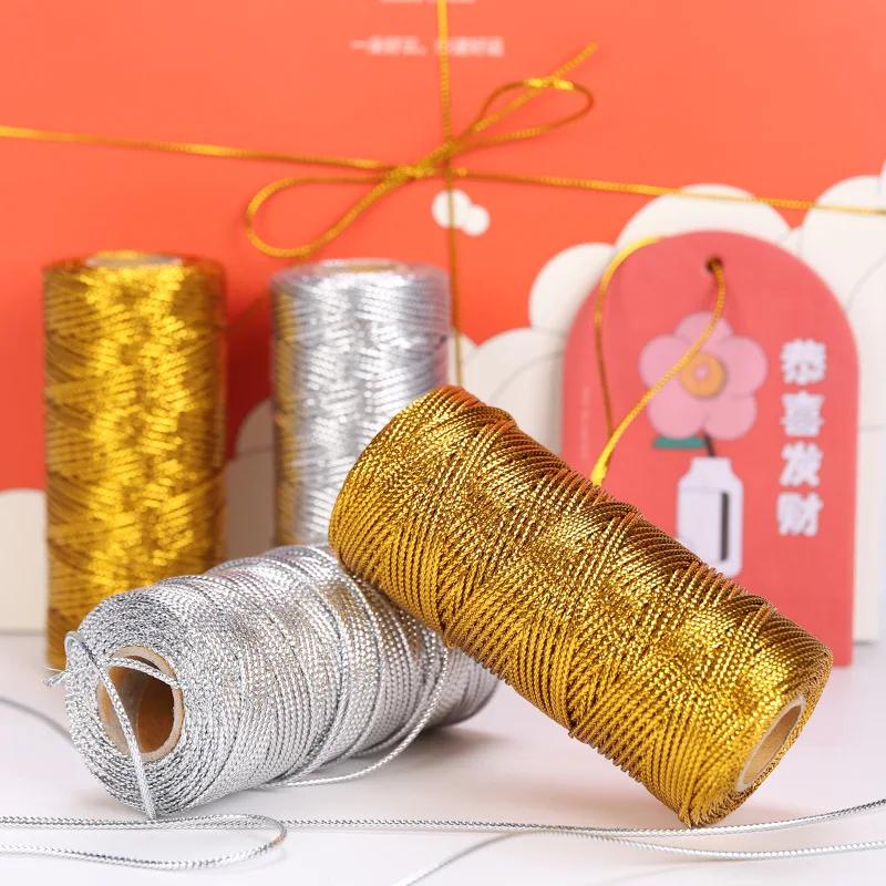 1.5mm 100m corde or argent cordon cadeau emballage chaîne pour la fabrication de bijoux lanière fil 