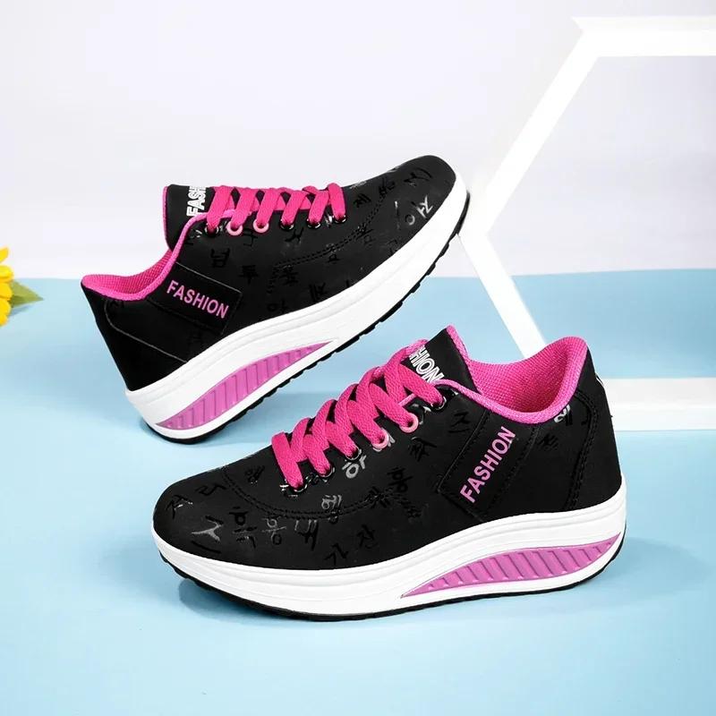 Femmes en plein air fond épais balançoire chaussures décontractées plate-forme de mode grand 42 fond