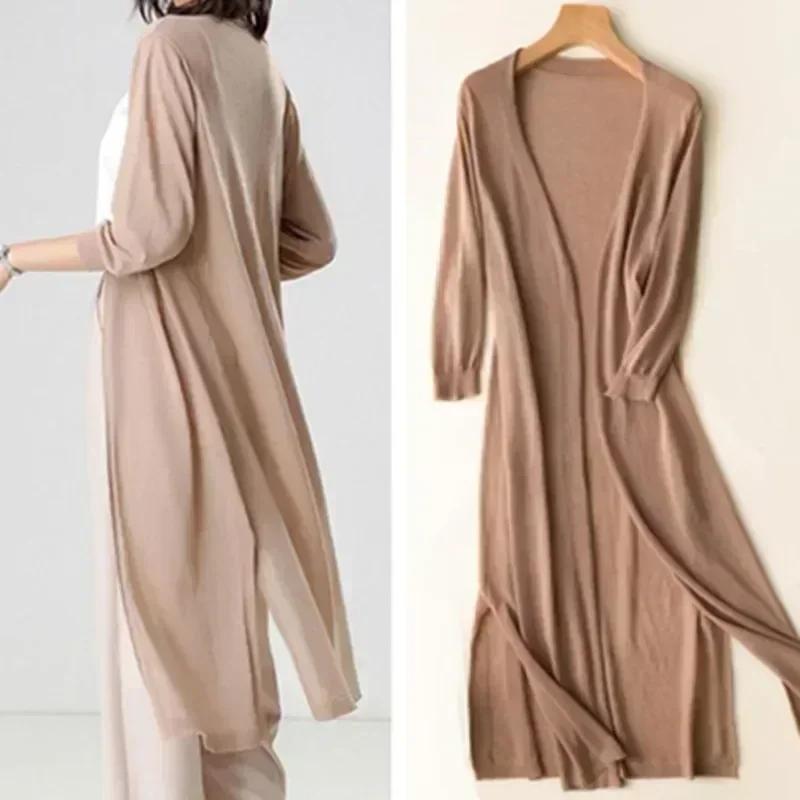 Nouveau printemps été Protection solaire vêtements femmes Long Cardigan femme tricoté pull femmes ma