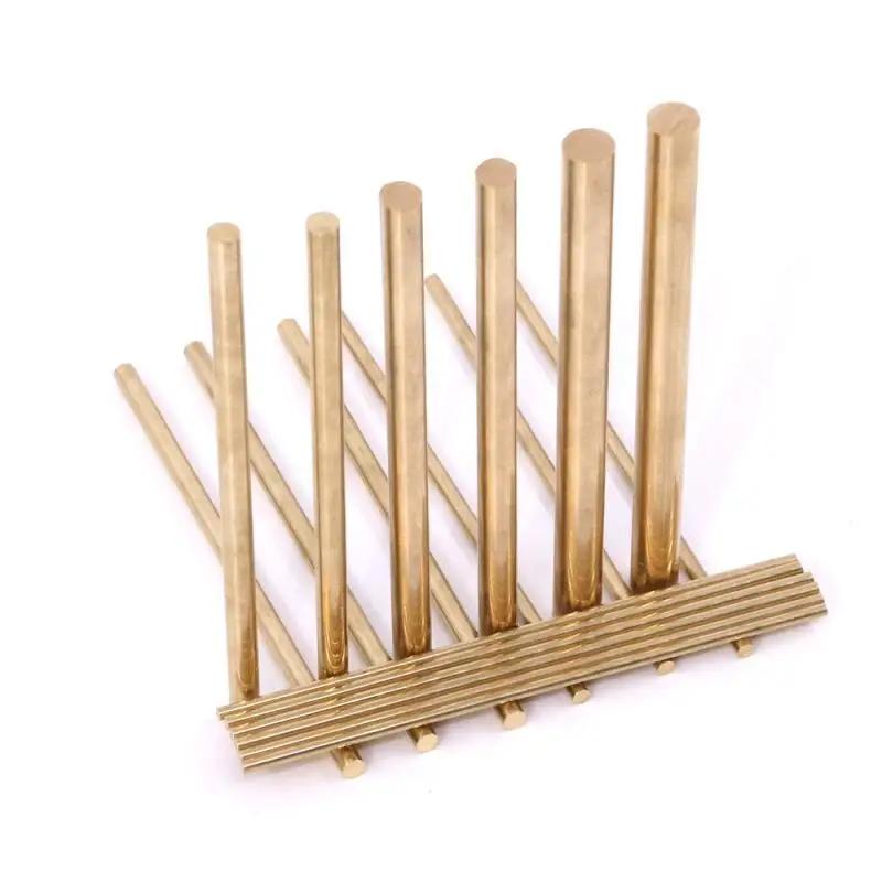 Tige de barre ronde en laiton, diamètre 1.6-20mm, longueur 100-450mm, bâton pour manche de couteau, 