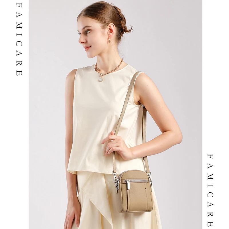 2025 nouvelles dames mode polyvalent Mini sac Mobile filles en cuir véritable porte-monnaie femmes d
