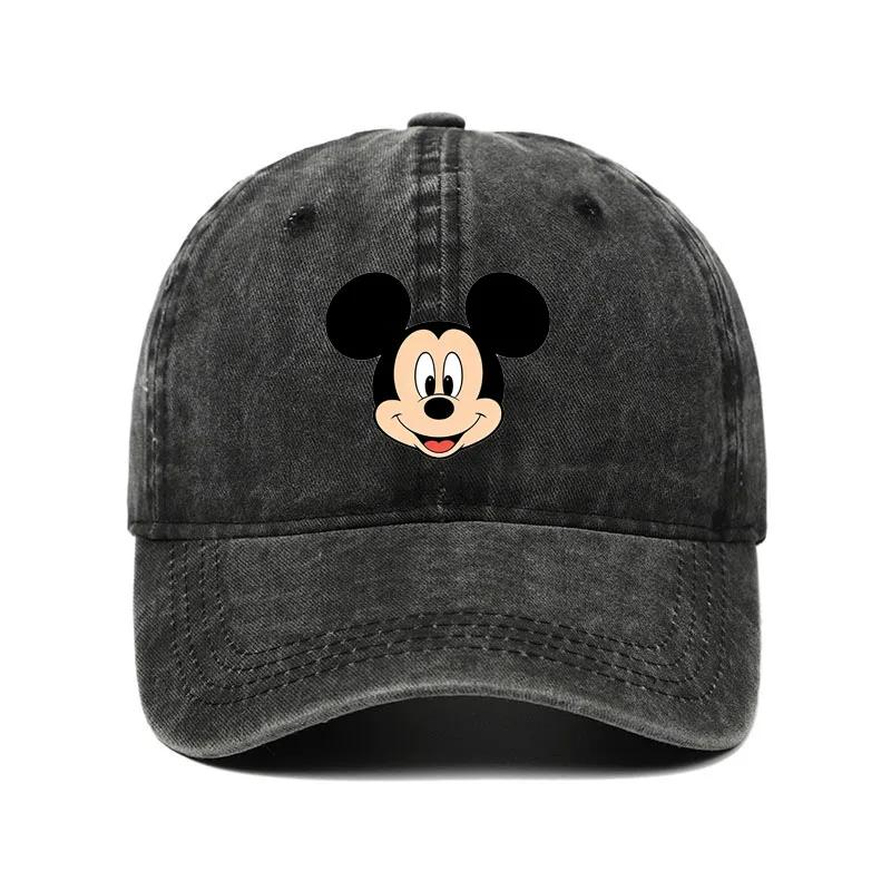 Casquette de baseball unisexe vintage délavée avec imprimé Mickey et Minnie pour hommes et femmes, c