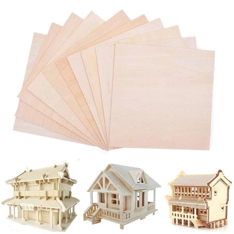 Feuilles de bois de Balsa, 5/10 pièces, 100/200/300mm de Long, 100mm de large, 1-8mm d'épaisseur, po