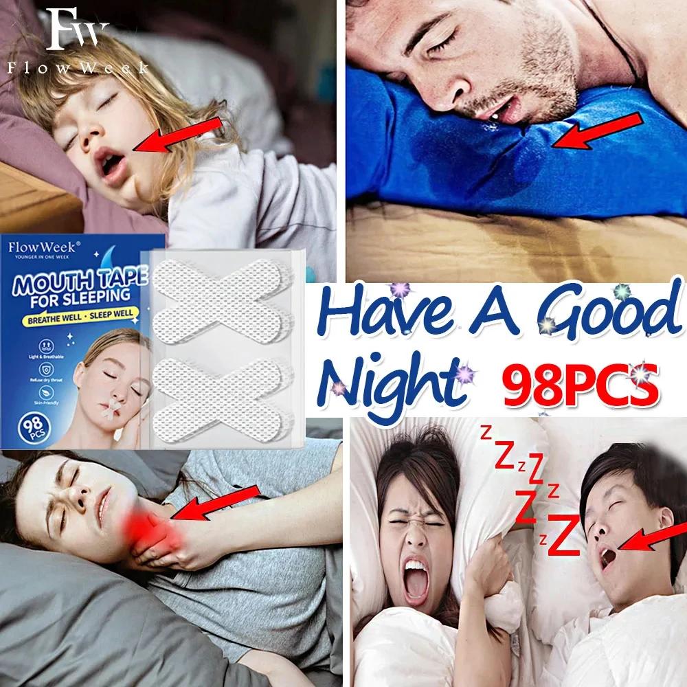 Ruban buccal anti-sicing pour enfants et adultes, 98 pièces, sommeil nocturne, confortable, Jules, a