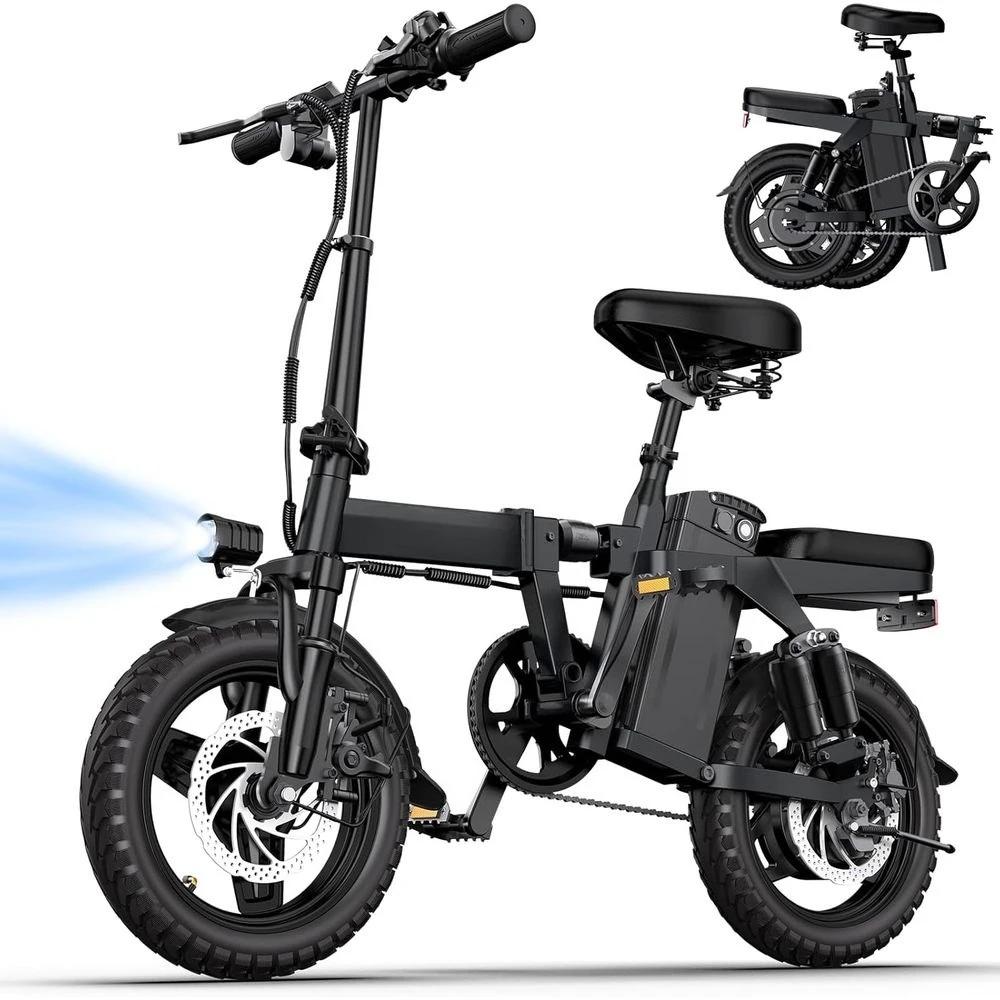 Vélo électrique pliable pour adultes - Moteur 500W, 32 km/h, autonomie de 45 km, suspension 9 points