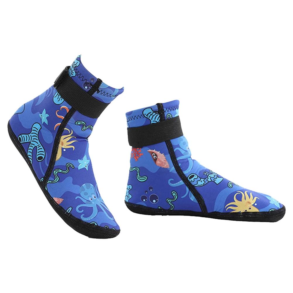Chaussettes d'eau néoprène enfants anti-aldes - Bottes plongée réglables sports nautiques plage